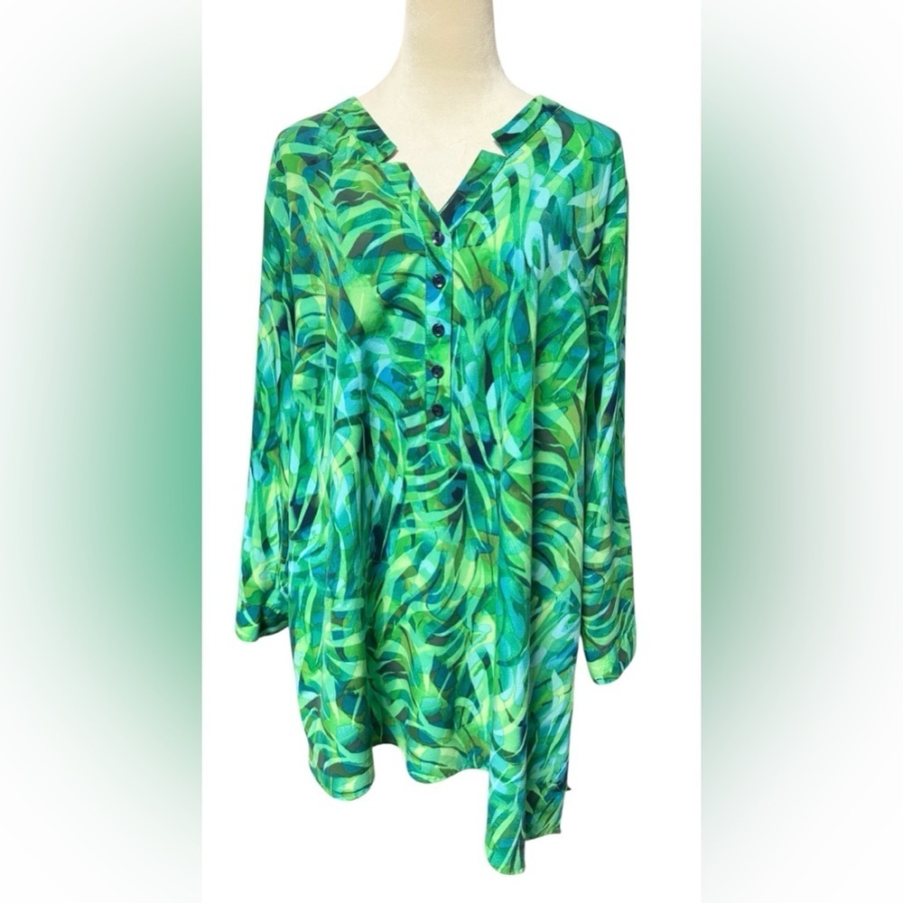 Catherines Vibrant Green Leaf Tunic
